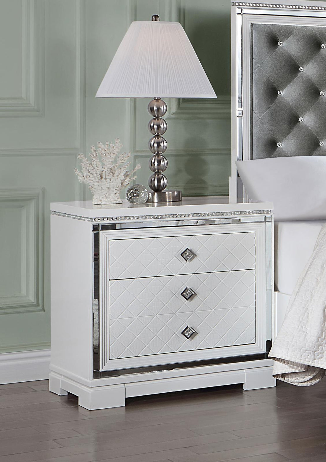 Eleanor Rectangular 2-Drawer Nightstand White - 223562 - Bien Home Furniture &amp; Electronics