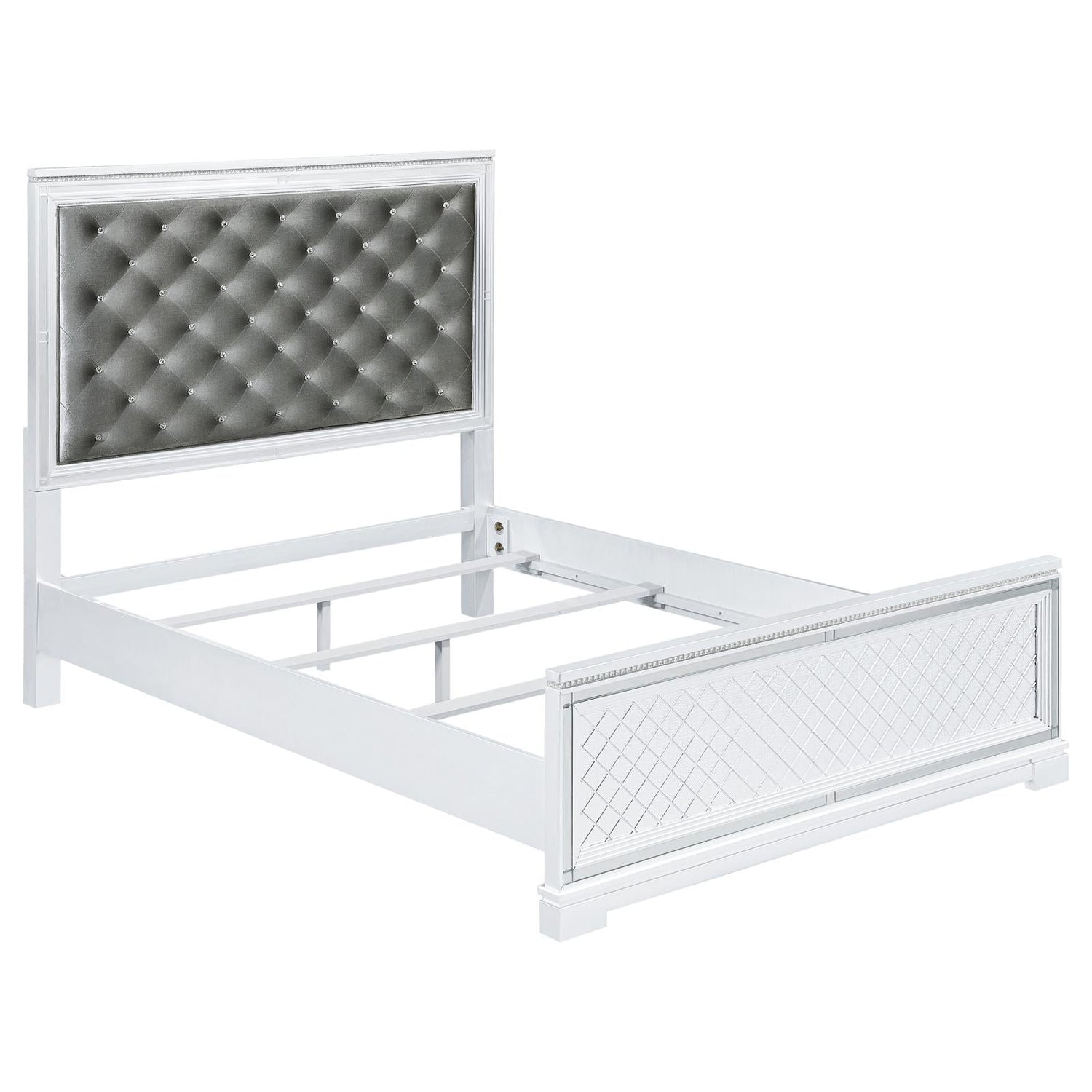 Eleanor Upholstered Tufted Bed White - 223561KW - Bien Home Furniture &amp; Electronics