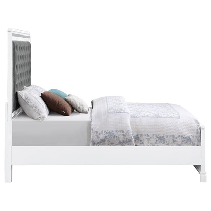 Eleanor Upholstered Tufted Bed White - 223561Q - Bien Home Furniture &amp; Electronics