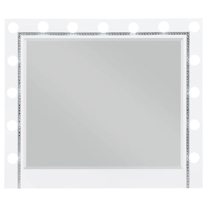 Eleanor White Rectangular Mirror with Light - 223564 - Bien Home Furniture &amp; Electronics