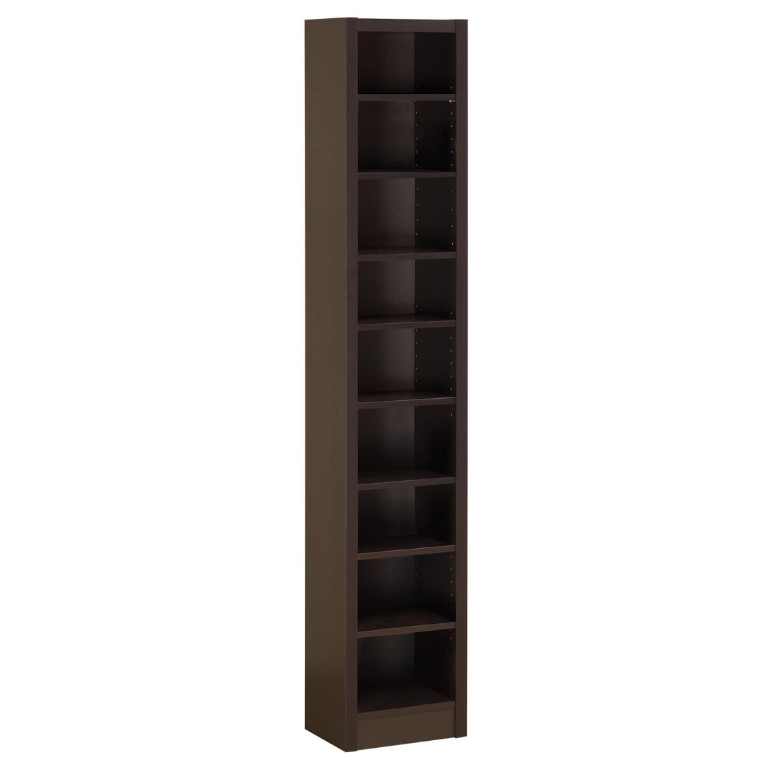 Eliam Cappuccino Rectangular Bookcase with 2 Fixed Shelves - 800285 - Bien Home Furniture &amp; Electronics