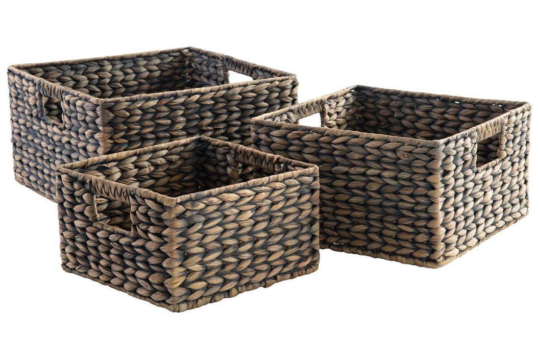 Elian Antique Gray Basket, Set of 3 - A2000469 - Bien Home Furniture &amp; Electronics
