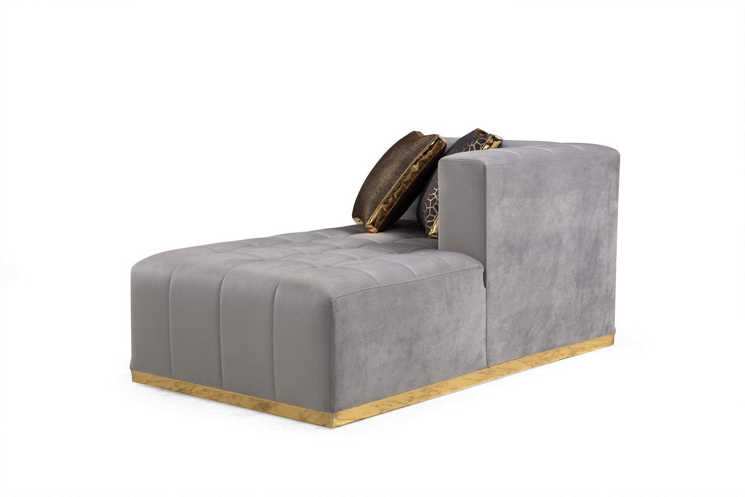 Elisha Gray Velvet Double Chaise Sectional - ELISHAGRAY-SEC - Bien Home Furniture &amp; Electronics