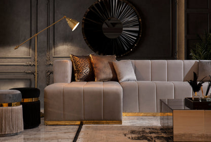 Elisha Gray Velvet Double Chaise Sectional - ELISHAGRAY-SEC - Bien Home Furniture &amp; Electronics