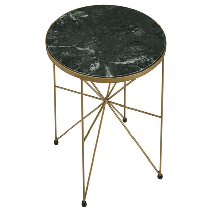 Eliska Green/Antique Gold Round Accent Table with Marble Top - 936061 - Bien Home Furniture &amp; Electronics