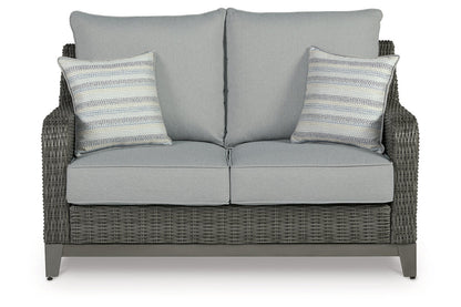 Elite Park Gray Outdoor Loveseat with Cushion - P518-835 - Bien Home Furniture &amp; Electronics