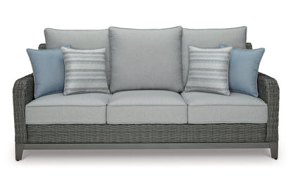 Elite Park Gray Outdoor Sofa with Cushion - P518-838 - Bien Home Furniture &amp; Electronics