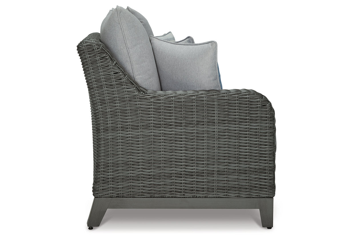 Elite Park Gray Outdoor Sofa with Cushion - P518-838 - Bien Home Furniture &amp; Electronics