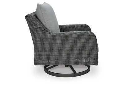 Elite Park Gray Outdoor Swivel Lounge with Cushion - P518-821 - Bien Home Furniture &amp; Electronics