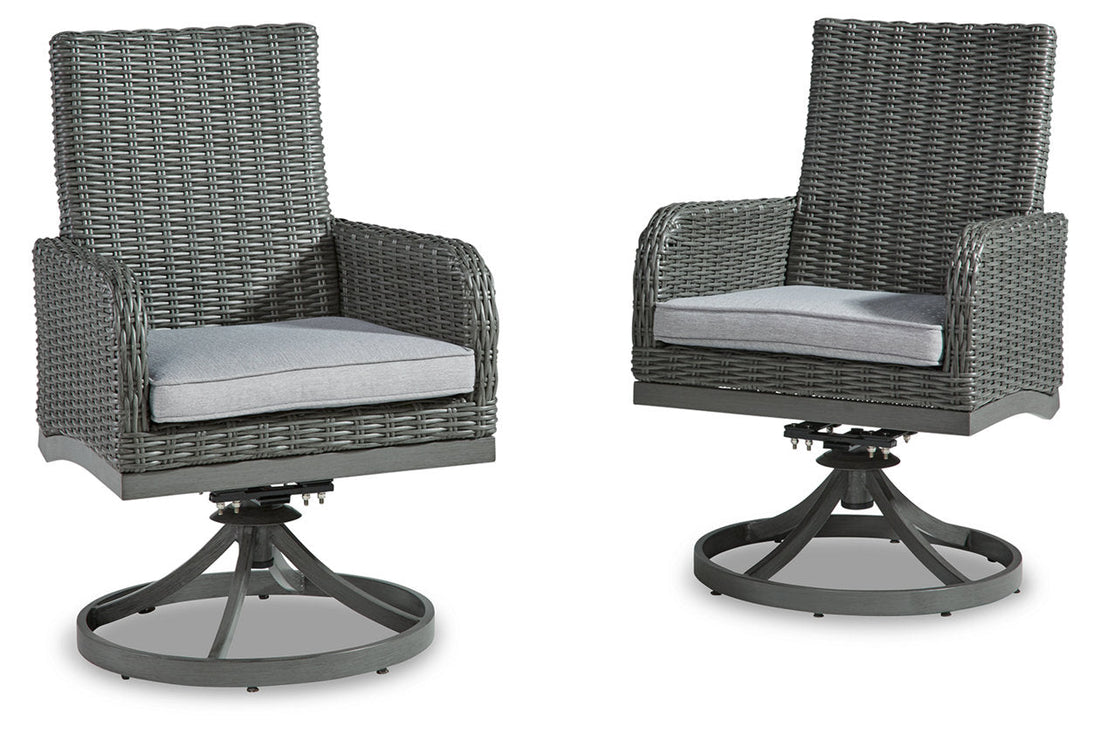 Elite Park Gray Swivel Chair with Cushion, Set of 2 - P518-602A - Bien Home Furniture &amp; Electronics