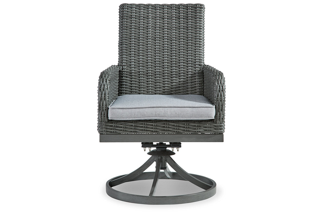 Elite Park Gray Swivel Chair with Cushion, Set of 2 - P518-602A - Bien Home Furniture &amp; Electronics