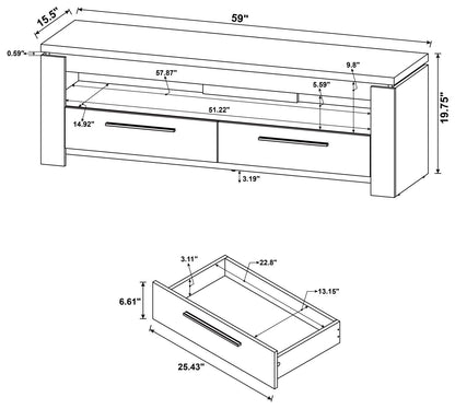 Elkton 2-Drawer TV Console Weathered Gray - 701979 - Bien Home Furniture &amp; Electronics