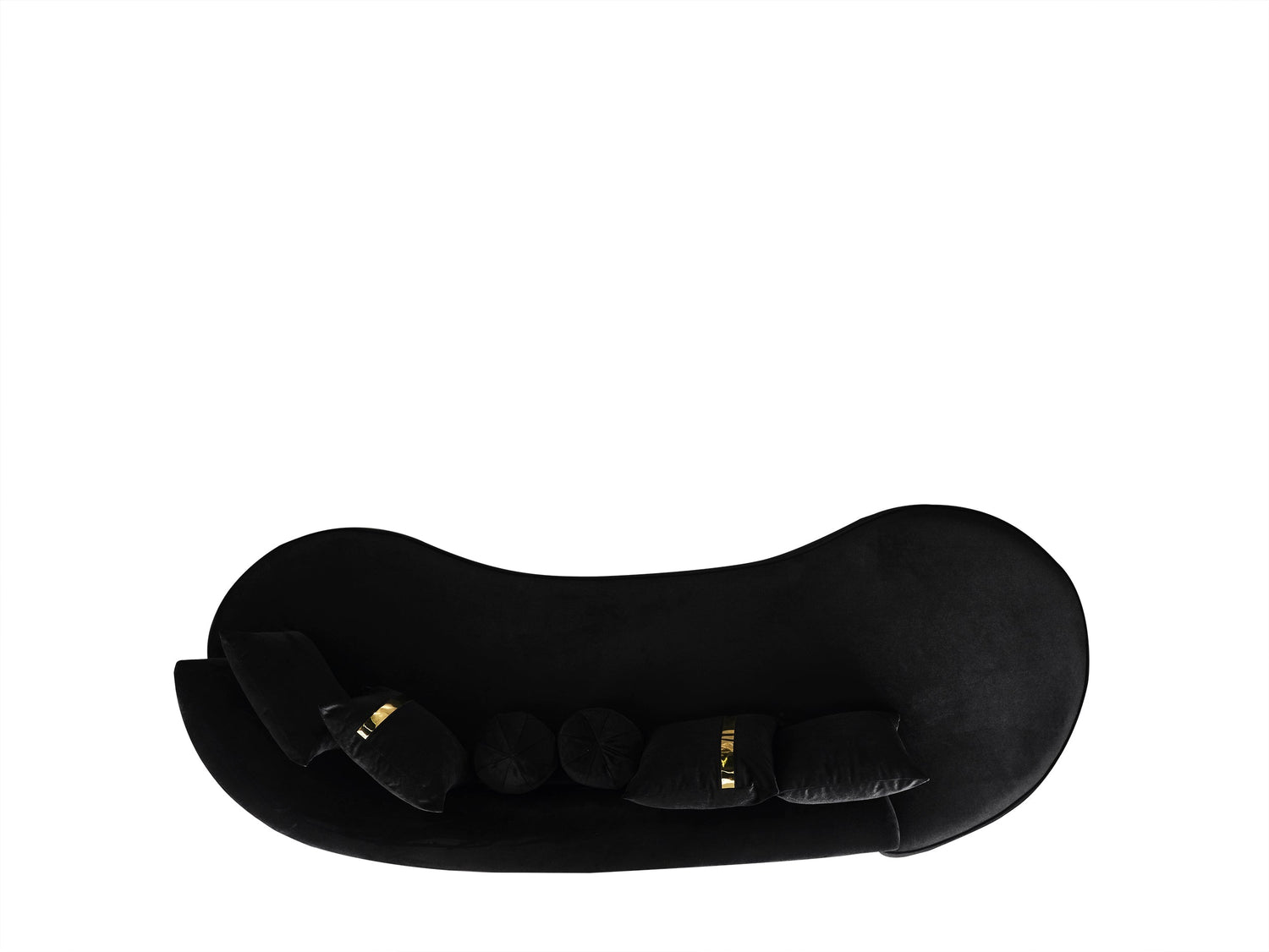 Ella Black Velvet Chaise Lounge - ELLABLACK-CH - Bien Home Furniture &amp; Electronics