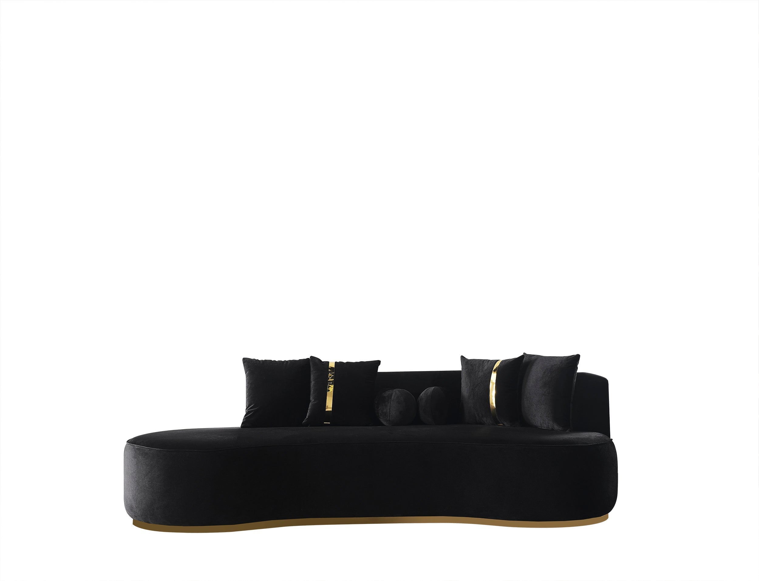 Ella Black Velvet Chaise Lounge - ELLABLACK-CH - Bien Home Furniture &amp; Electronics