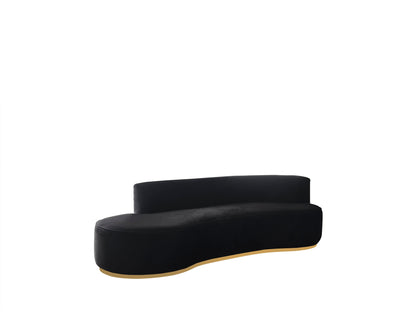 Ella Black Velvet Chaise Lounge - ELLABLACK-CH - Bien Home Furniture &amp; Electronics