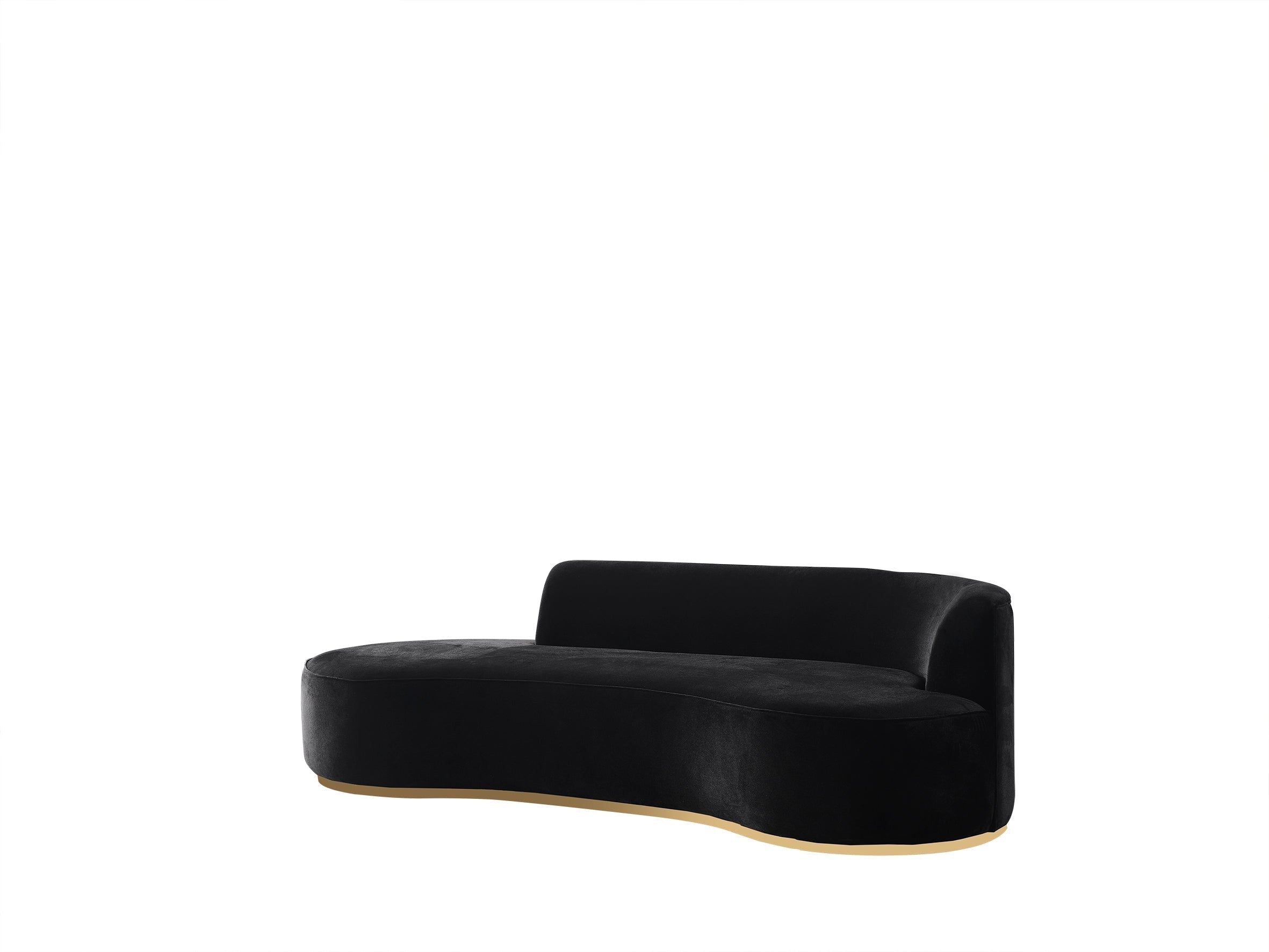 Ella Black Velvet Chaise Lounge - ELLABLACK-CH - Bien Home Furniture &amp; Electronics