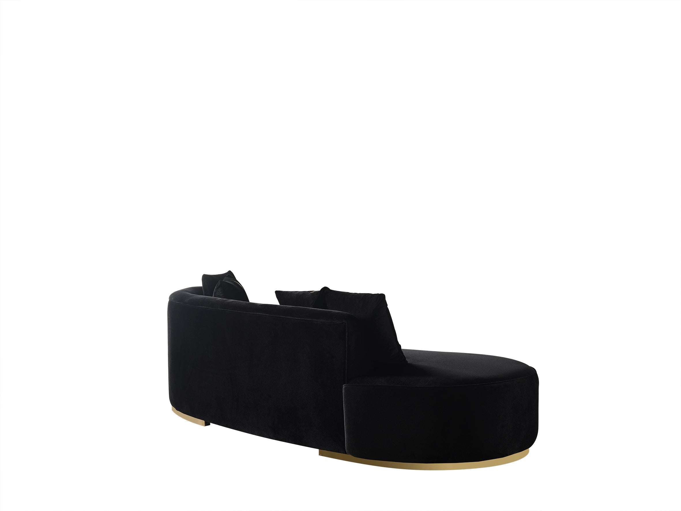 Ella Black Velvet Chaise Lounge - ELLABLACK-CH - Bien Home Furniture &amp; Electronics