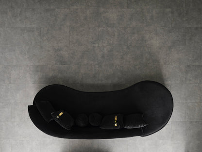 Ella Black Velvet Chaise Lounge - ELLABLACK-CH - Bien Home Furniture &amp; Electronics