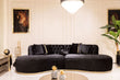 Ella Black Velvet Curved Sectional - ELLABLACK-SEC - Bien Home Furniture & Electronics