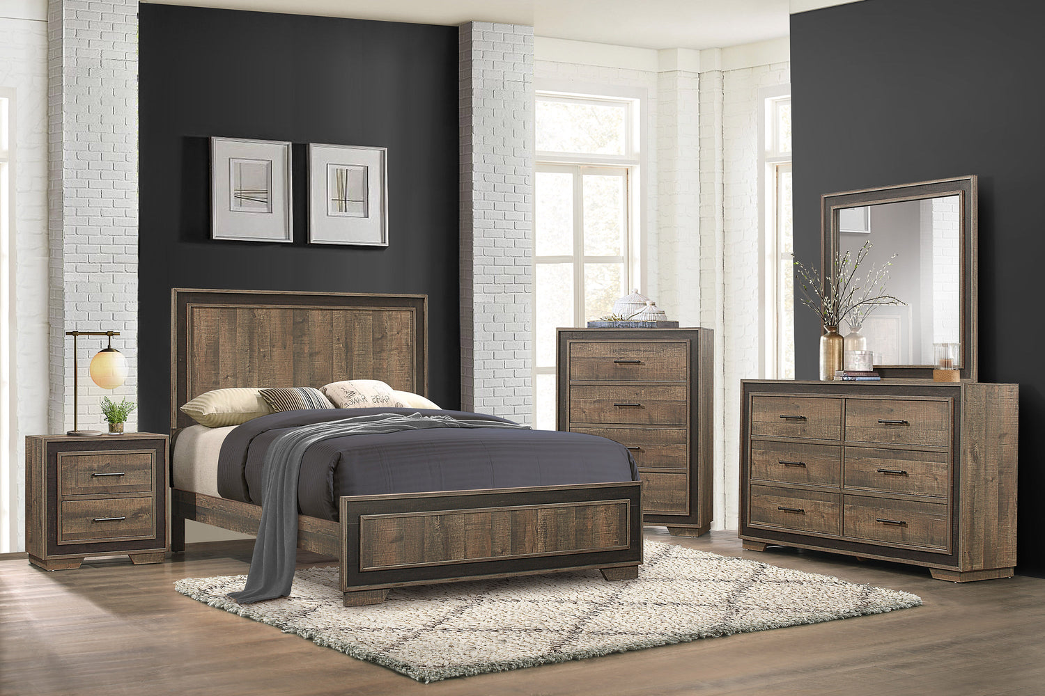 Ellendale Authentic Mahogany King Panel Bed - SET | 1695K-1 | 1695-3 - Bien Home Furniture &amp; Electronics