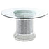 Ellie Mirror Cylinder Pedestal Glass Top Dining Table - 115551 - Bien Home Furniture & Electronics