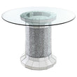 Ellie Mirror Pedestal Round Glass Top Counter Height Table - 115558 - Bien Home Furniture & Electronics