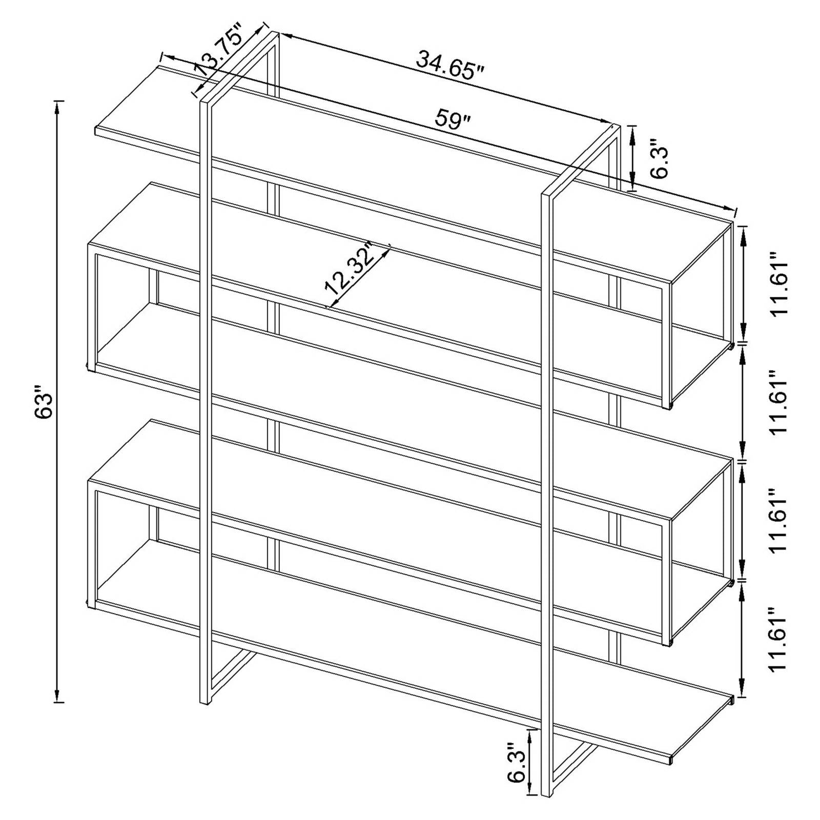 Elmer Clear/Chrome 5-Shelf Bookcase - 801304 - Bien Home Furniture &amp; Electronics