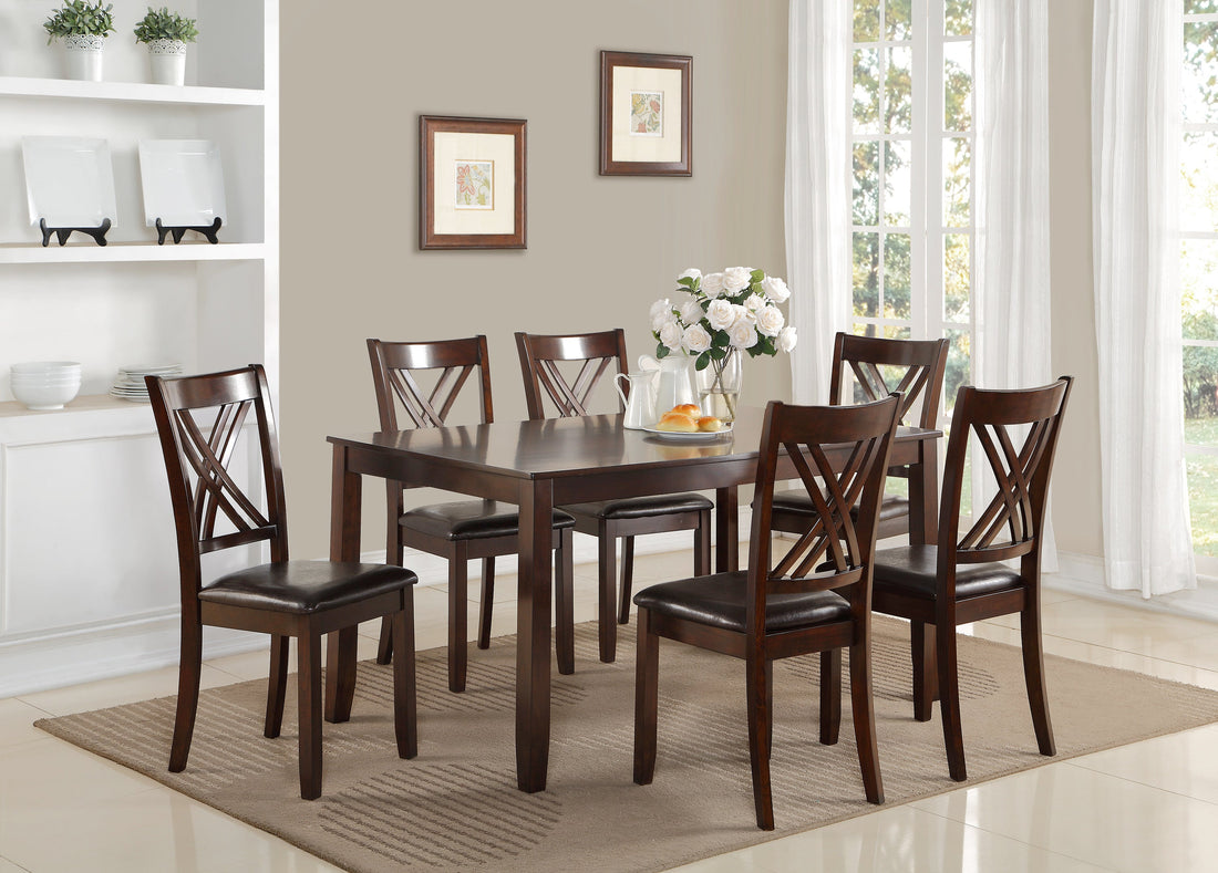 Eloise Brown 7-Piece Dining Set - 2430SET - Bien Home Furniture & Electronics
