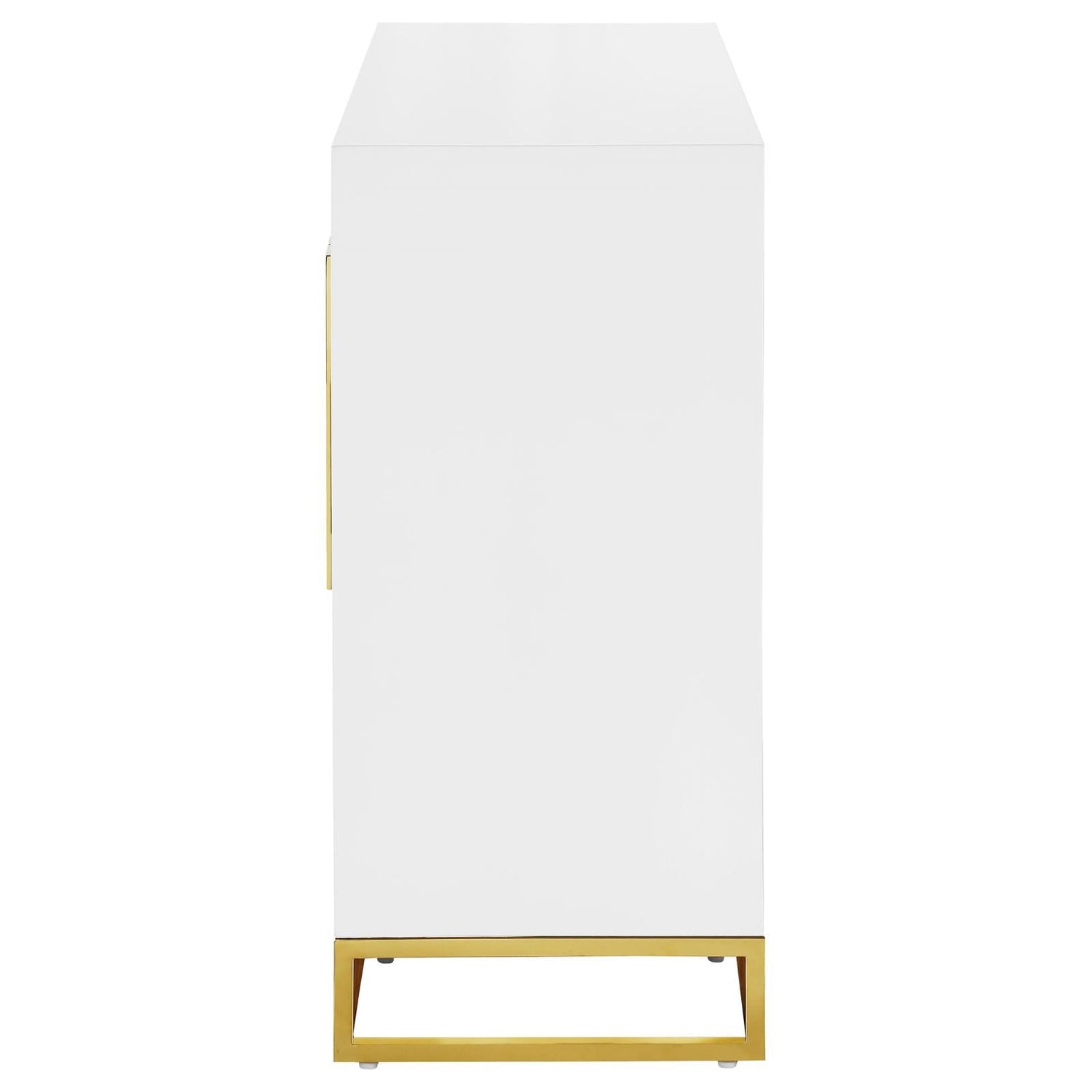 Elsa White/Gold 2-Door Accent Cabinet with Adjustable Shelves - 959594 - Bien Home Furniture &amp; Electronics