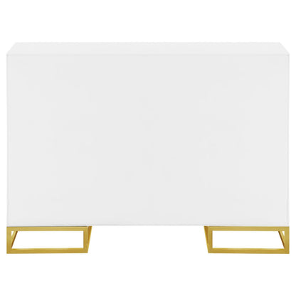 Elsa White/Gold 2-Door Accent Cabinet with Adjustable Shelves - 959594 - Bien Home Furniture &amp; Electronics