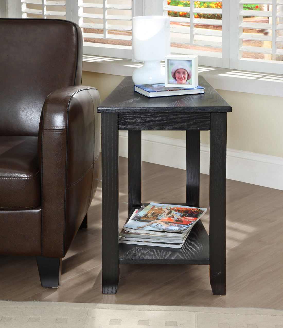 Elwell Black Chairside Table - 4728BK - Bien Home Furniture &amp; Electronics