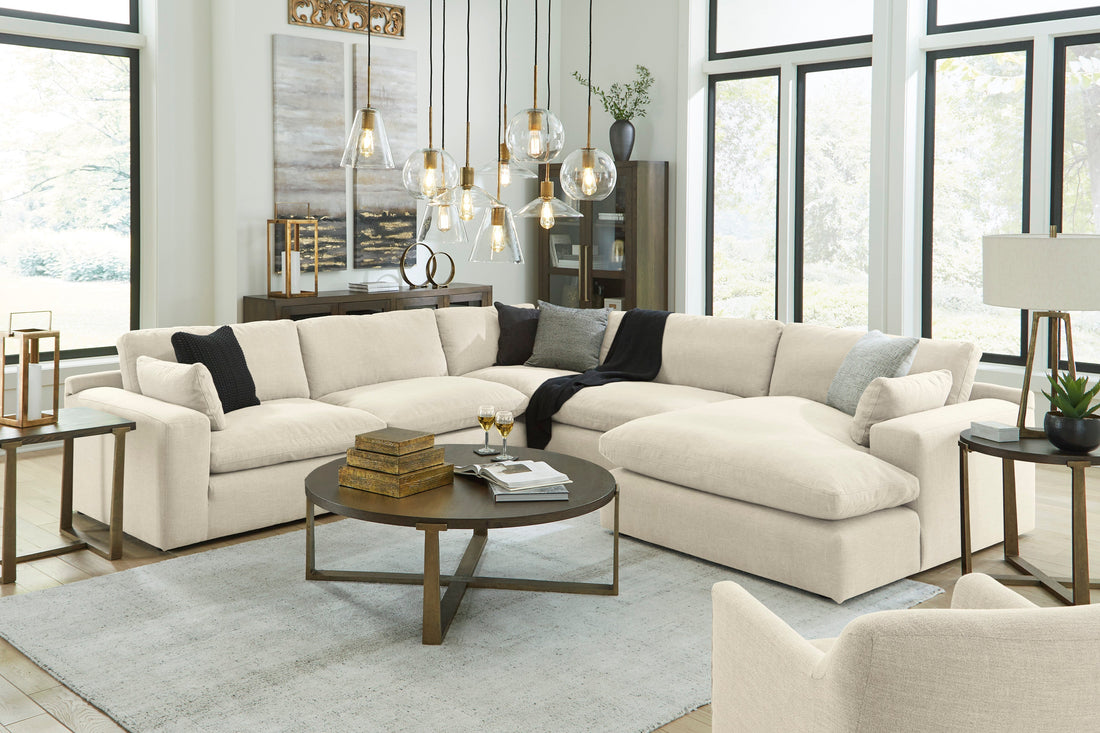Elyza Linen 5-Piece RAF Sectional - SET | 1000617 | 1000664 | 1000677 | 1000646(2) | 1000608 - Bien Home Furniture & Electronics