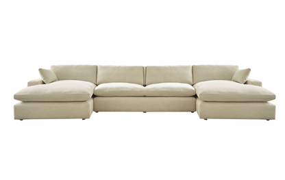 Elyza Linen Double Chaise Sectional - SET | 1000616 | 1000617 | 1000646(2) - Bien Home Furniture &amp; Electronics