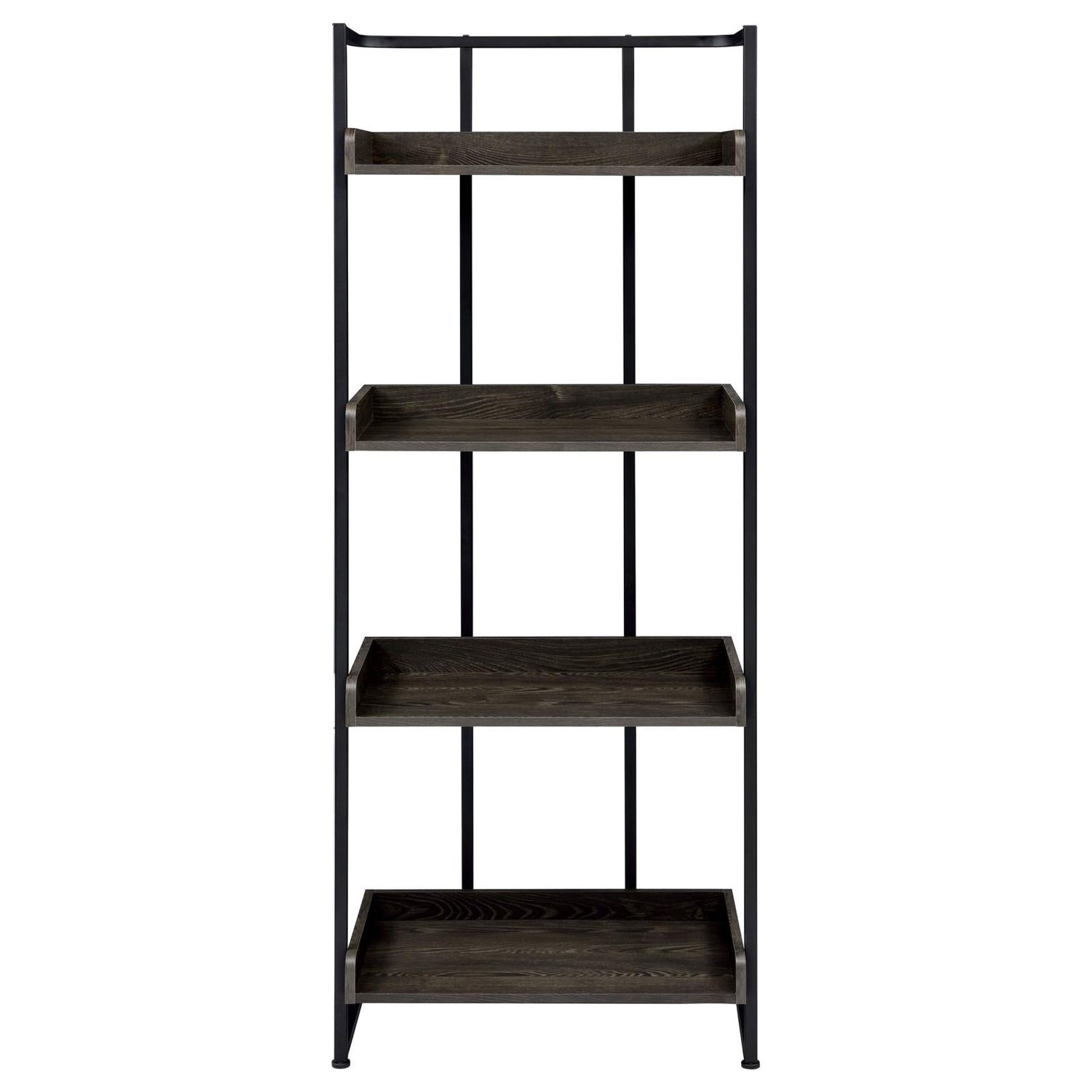 Ember Dark Oak/Sandy Black 4-Shelf Bookcase - 803412 - Bien Home Furniture &amp; Electronics