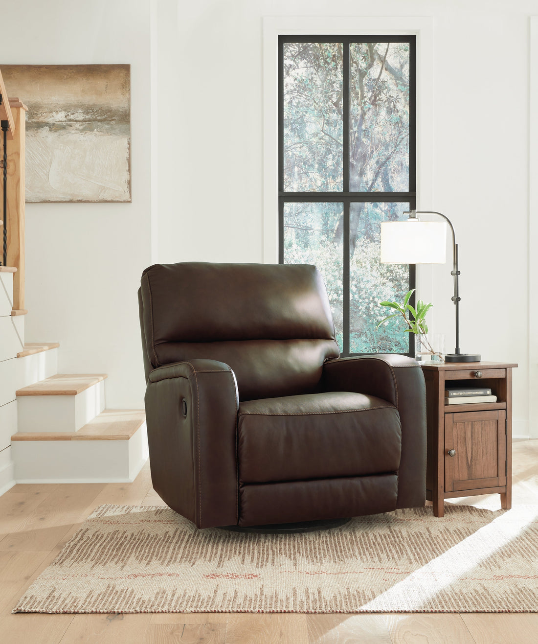 Emberla Coffee Swivel Glider Recliner - U4480561 - Bien Home Furniture & Electronics