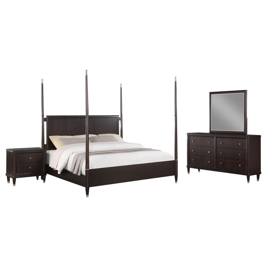 Emberlyn 4-piece Queen Poster Bedroom Set Brown - 223061Q-S4 - Bien Home Furniture &amp; Electronics