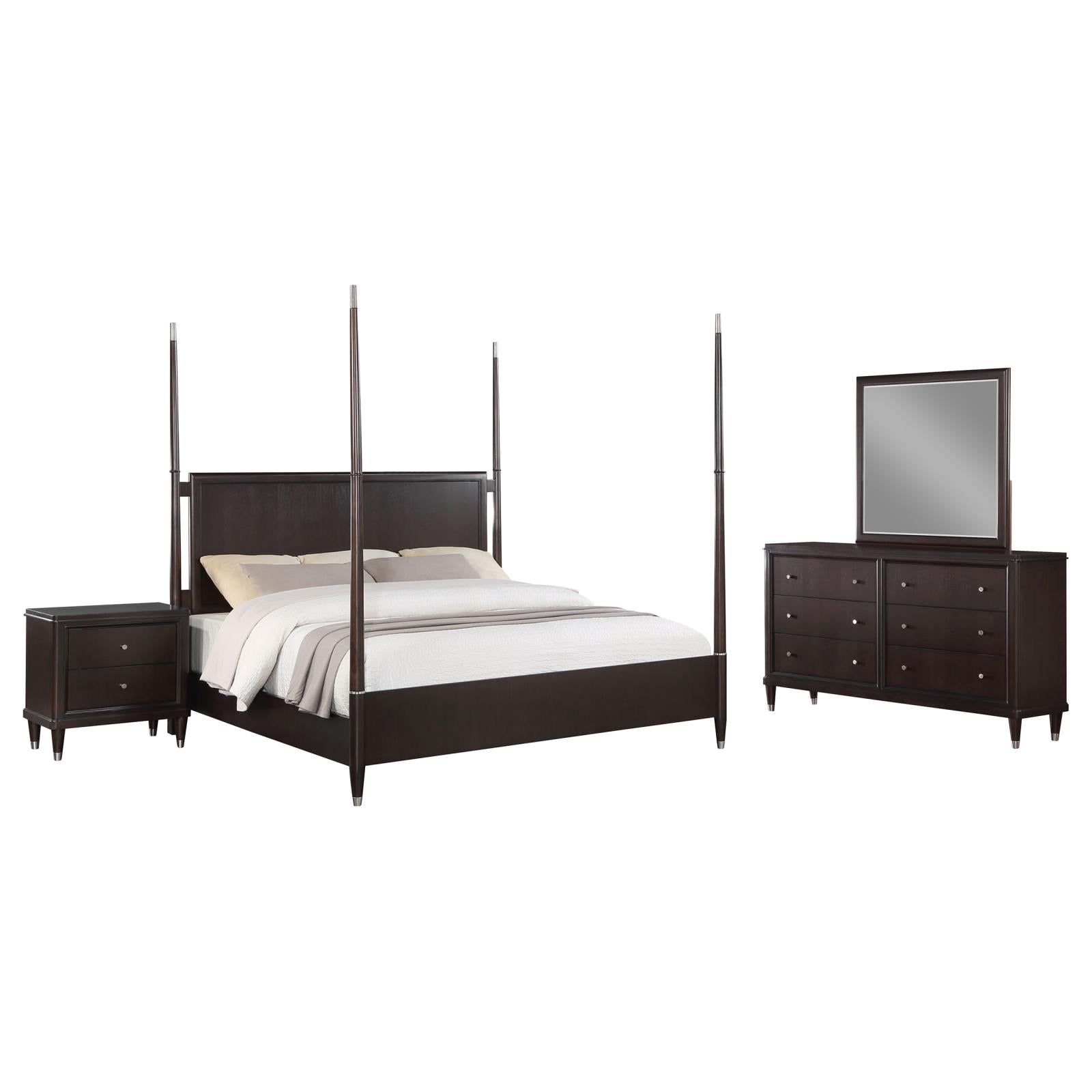 Emberlyn 4-piece Queen Poster Bedroom Set Brown - 223061Q-S4 - Bien Home Furniture &amp; Electronics