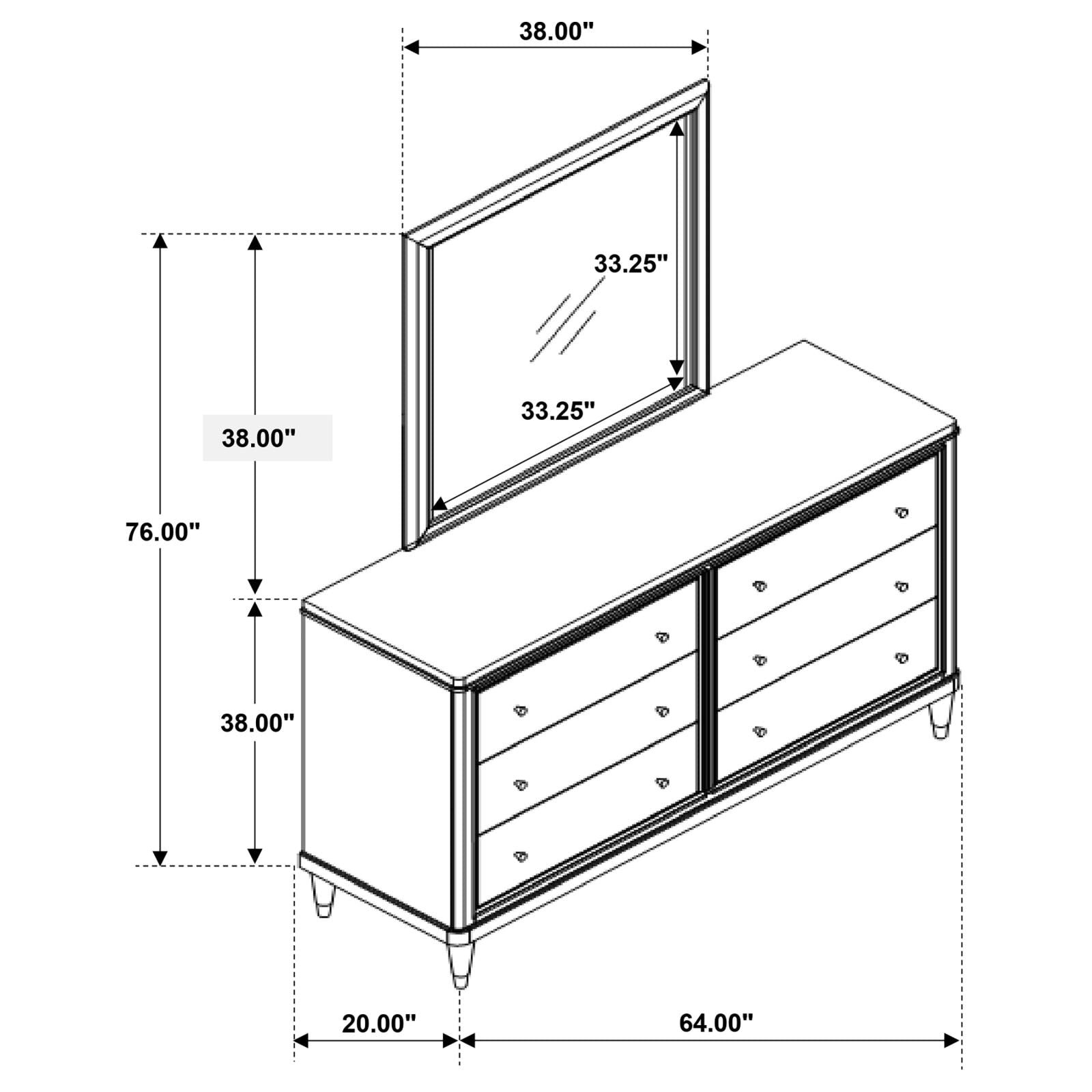 Emberlyn 6-drawer Bedroom Dresser with Mirror Brown - 223063M - Bien Home Furniture &amp; Electronics
