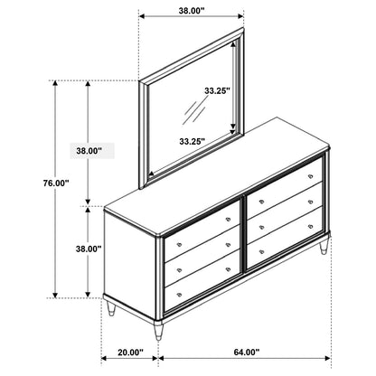 Emberlyn 6-drawer Bedroom Dresser with Mirror Brown - 223063M - Bien Home Furniture &amp; Electronics