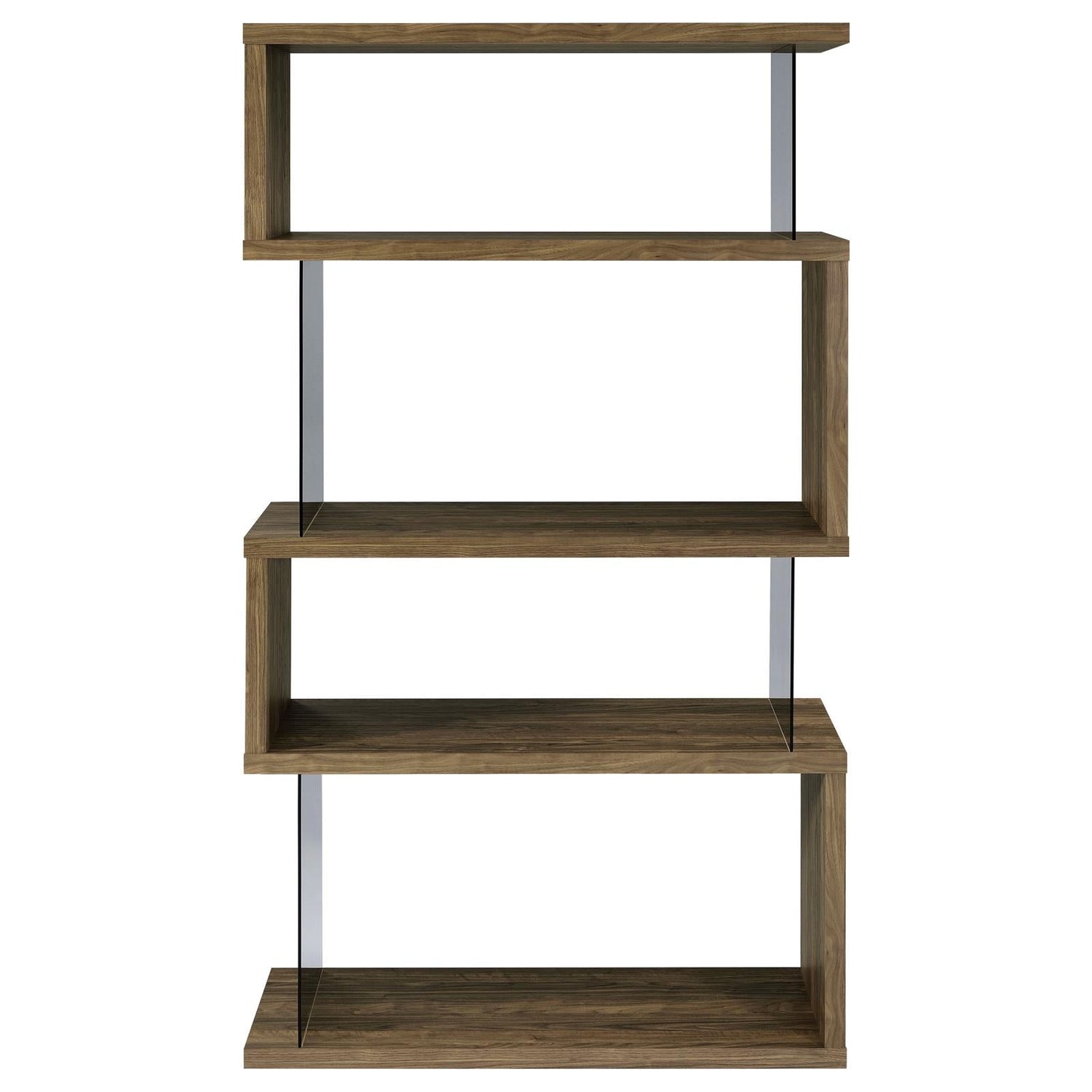 Emelle 4-Shelf Bookcase with Glass Panels - 802339 - Bien Home Furniture &amp; Electronics