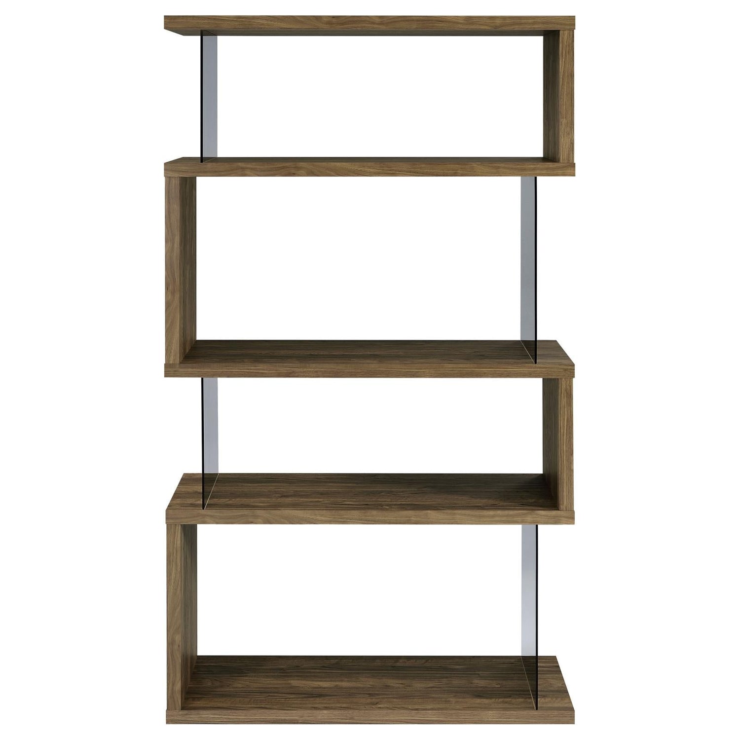 Emelle 4-Shelf Bookcase with Glass Panels - 802339 - Bien Home Furniture &amp; Electronics