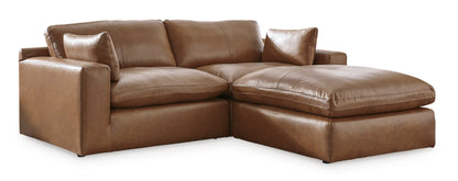 Emilia Caramel Leather 3-Piece Sectional with Ottoman - SET | 3090164 | 3090165 | 3090108 - Bien Home Furniture &amp; Electronics