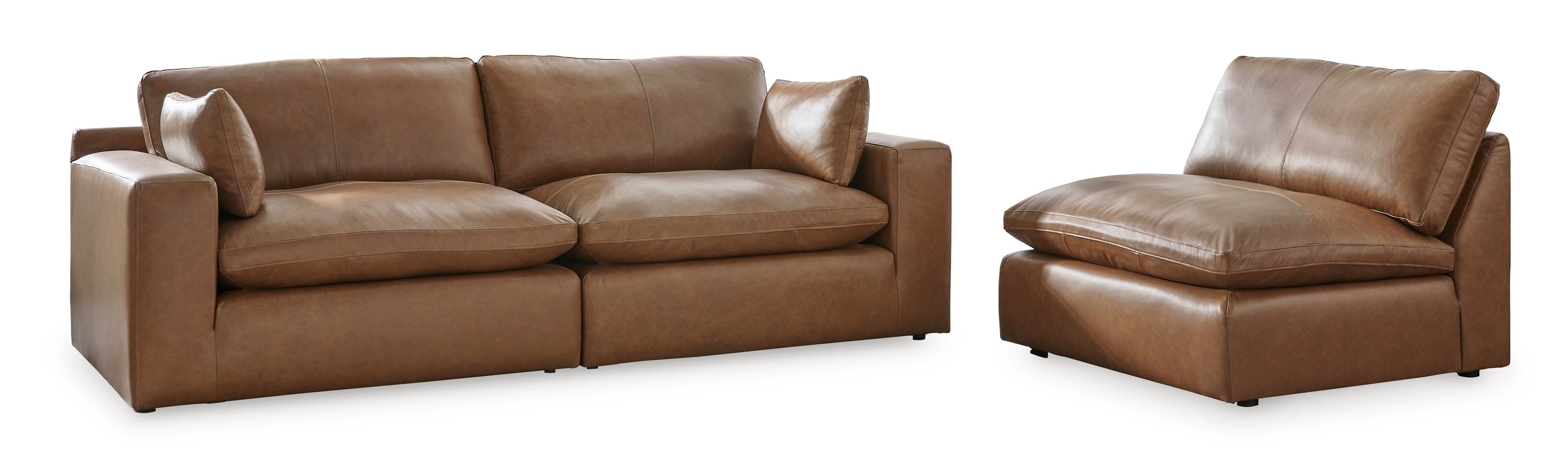 Emilia Caramel Leather 3-Piece Sofa - SET | 3090164 | 3090165 | 3090146 - Bien Home Furniture &amp; Electronics