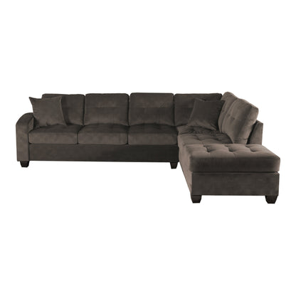 Emilio Chocolate Reversible Sectional - SET | 8367CH-3 | 8367CH-5 - Bien Home Furniture &amp; Electronics