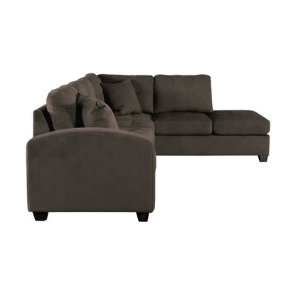 Emilio Chocolate Reversible Sectional - SET | 8367CH-3 | 8367CH-5 - Bien Home Furniture &amp; Electronics