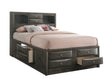 Emily Gray Queen Storage Platform Bed - SET | B4275-Q-HBFB | B4275-Q-DRW-L | B4275-Q-DRW-R | B4275-Q-RAIL - Bien Home Furniture & Electronics