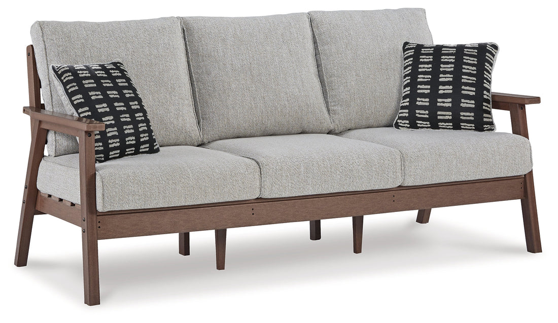 Emmeline Brown/Beige Outdoor Sofa with Cushion - P420-838 - Bien Home Furniture &amp; Electronics