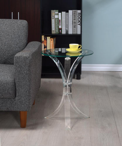 Emmett Clear Round Accent Table - 900490 - Bien Home Furniture &amp; Electronics