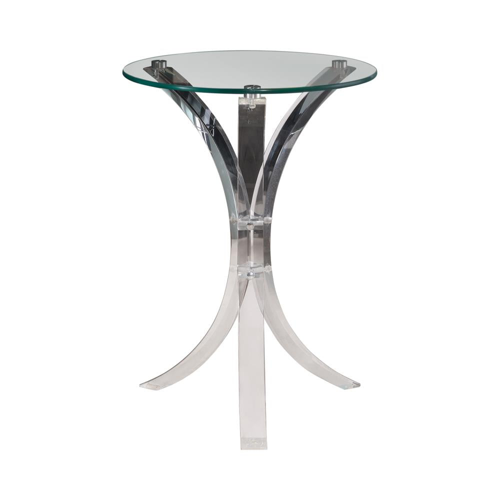 Emmett Clear Round Accent Table - 900490 - Bien Home Furniture &amp; Electronics