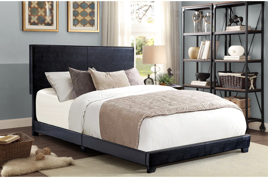 Erica Black PU Leather King Upholstered Bed - 1000BK-K - Bien Home Furniture &amp; Electronics